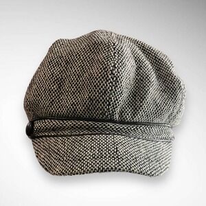 NINE & CO BY NINE WEST Black and White Wool‎ Blend Newsboy Cap | EUC